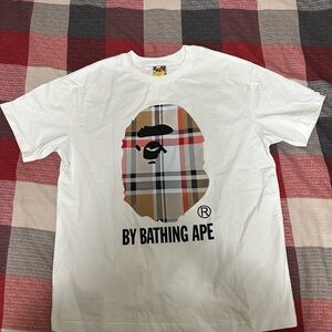 White Burberry Bape T shirt